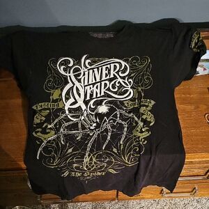 Silver Stars Collection Black and Gold Graphic Tee